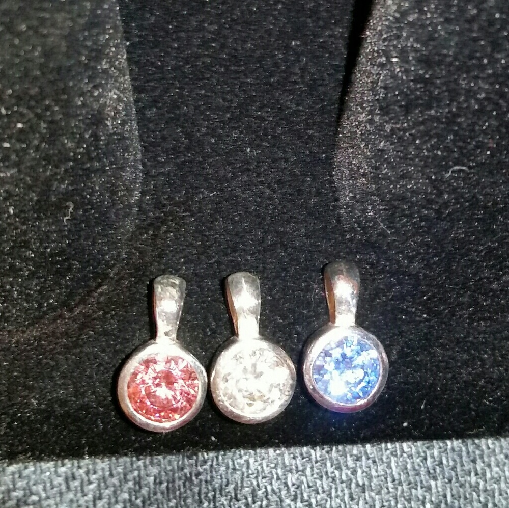 6mm Round Swarovski Crystal Pendants .925 Silver - Picture 4 of 7